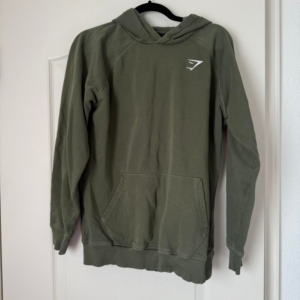 Army green gymshark hoodie gymwear